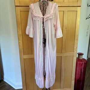 Pink Lace Trim Robe
